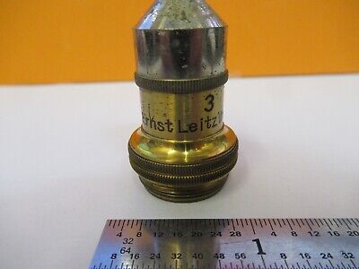 OBJECTIVE ANTIQUE BRASS LEITZ 10X OPTICS MICROSCOPE PART AS PICTURED &G1-A-77