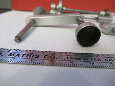 BAUSCH LOMB SET CLIPS CLAMPS ASSORTED MICROSCOPE PART AS PICTURED &B9-FT-25