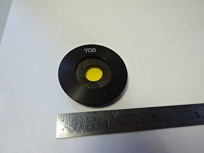 MICROSCOPE PART AO AMERICAN ROUND YELLOW 708 FILTER OPTICS AS IS B#AE-69