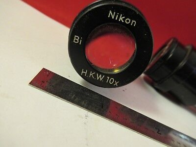 NIKON JAPAN PAIR EYEPIECE HKW 10X Bi OPTICS MICROSCOPE PART AS IS &92-A-04