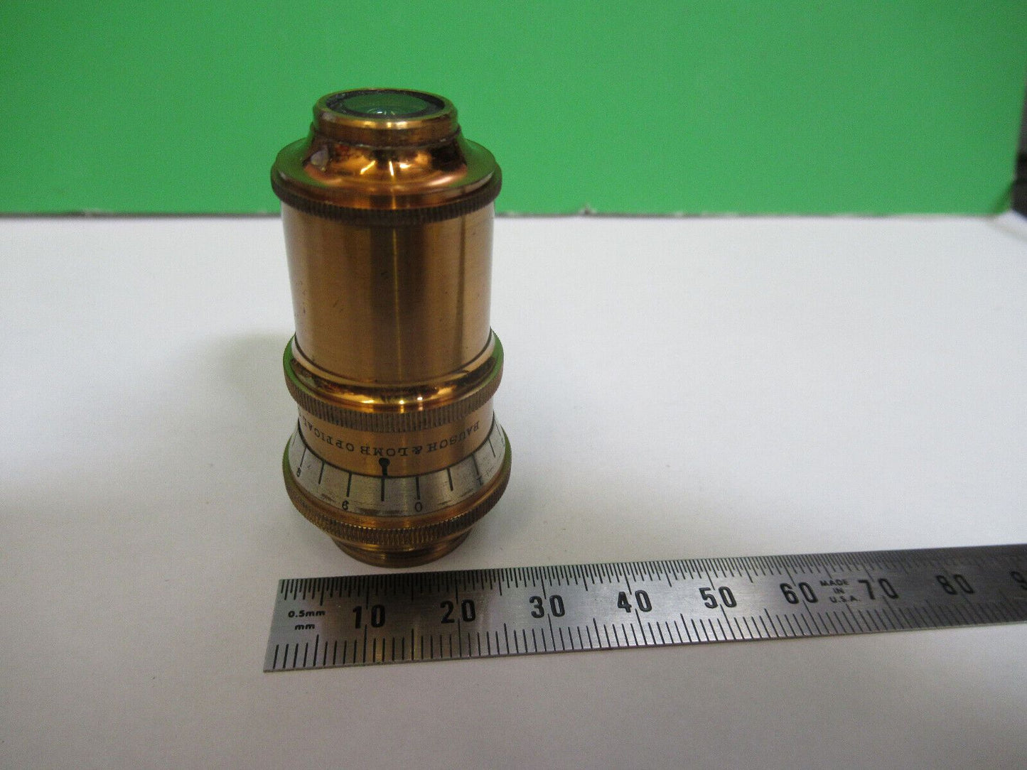 ANTIQUE BRASS BAUSCH LOMB 4/10 OBJECTIVE MICROSCOPE PART AS PICTURED #H3-A-13