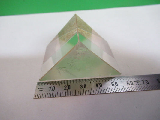 FOR PARTS OPTICAL LARGE GLASS  PRISM [chipped] OPTICS AS PICTURED W9-A-23