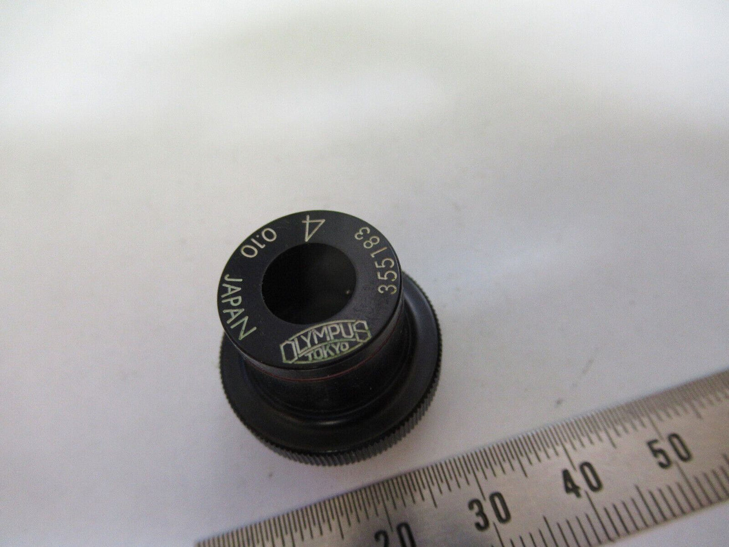 OLYMPUS JAPAN 4X OBJECTIVE LENS MICROSCOPE PART AS PIC &R2-B-05