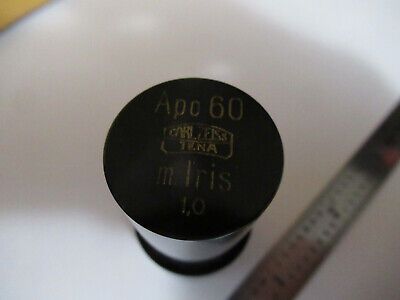 CARL ZEISS JENA APO 60 EMPTY BRASS OBJECTIVE CAN MICROSCOPE AS PICTURED &F5-A-89