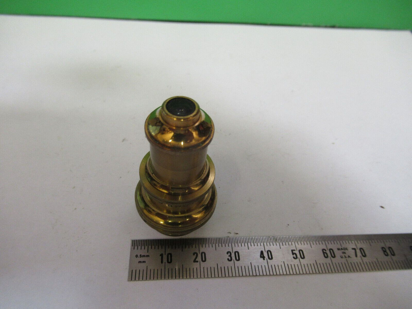 ANTIQUE BRASS BAUSCH LOMB OBJECTIVE 1/4 MICROSCOPE PART AS PICTURED &83-FT-08