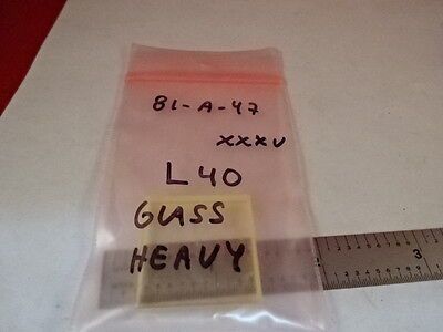 HEAVY GLASS L40 HIGH INDEX REFRACTION SQUARE OPTICAL LASER OPTICS AS IS &81-A-47