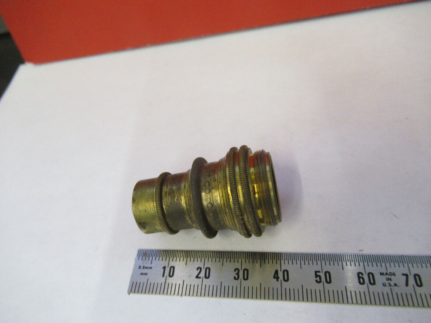 ANTIQUE BRASS BAUSCH LOMB OBJECTIVE  LENS MICROSCOPE PART AS PICTURED &Q4-A-30