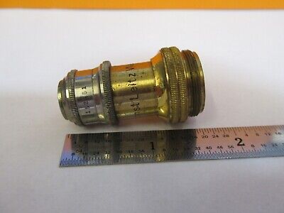 ANTIQUE BRASS ERNST LEITZ 1/12 OBJECTIVE MICROSCOPE PART AS PICTURED &7B-B-19