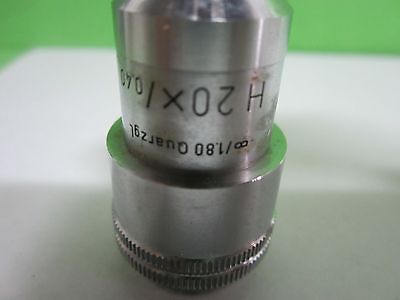 MICROSCOPE PART LEITZ QUARZGL OBJECTIVE H20X INFINITY OPTICS AS IS BIN#T1-40