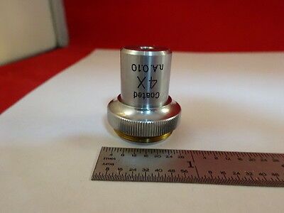 MICROSCOPE PART OBJECTIVE UNITRON 4X COATED OPTICS AS IS #P6-C-13