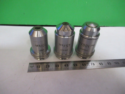 LOT OBJECTIVES ERNST LEITZ GERMANY MICROSCOPE PART AS PICTURED Z7-FT-79