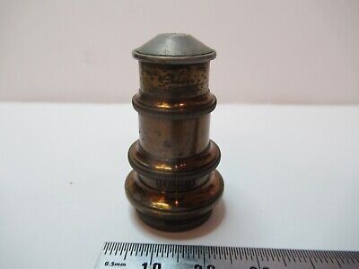 ANTIQUE BRASS OBJECTIVE SPENCER 4mm OPTICS MICROSCOPE PART AS PICTURED &83-B-33