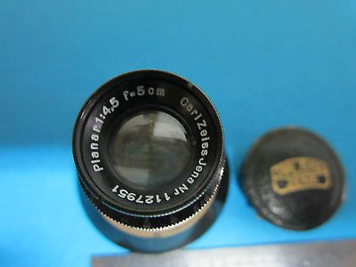 RARE MICROSCOPE OBJECTIVE LENS CARL ZEISS JENA GERMANY PLANAR 4.5X 5 cm OPTICS