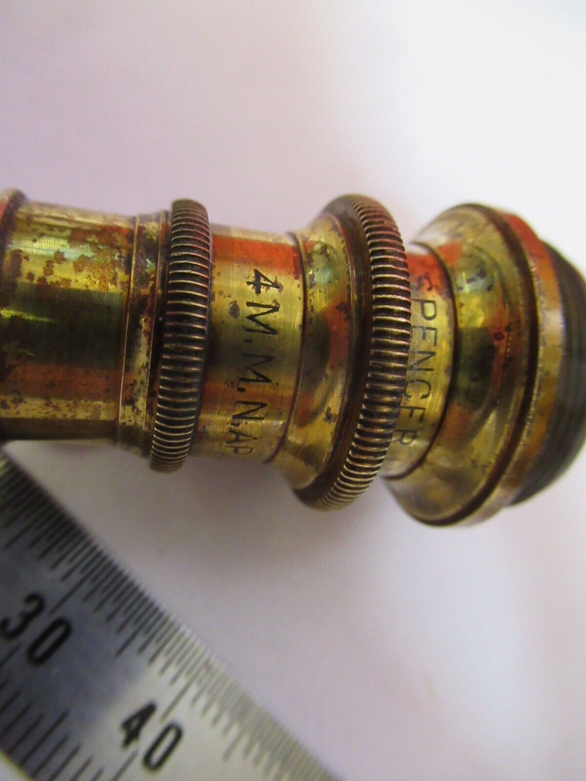 FOR PARTS BRASS OBJECTIVE ANTIQUE SPENCER AO MICROSCOPE AS PICTURED 81-B-08