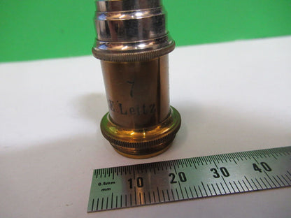 ERNST LEITZ WETZLAR OBJECTIVE "7" OPTICS MICROSCOPE PART AS PICTURED P2-B-66