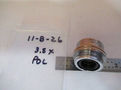 LEITZ WETZLAR OBJECTIVE POL 3.5X /170 OPTICS MICROSCOPE PART AS PICTURED 11-B-26