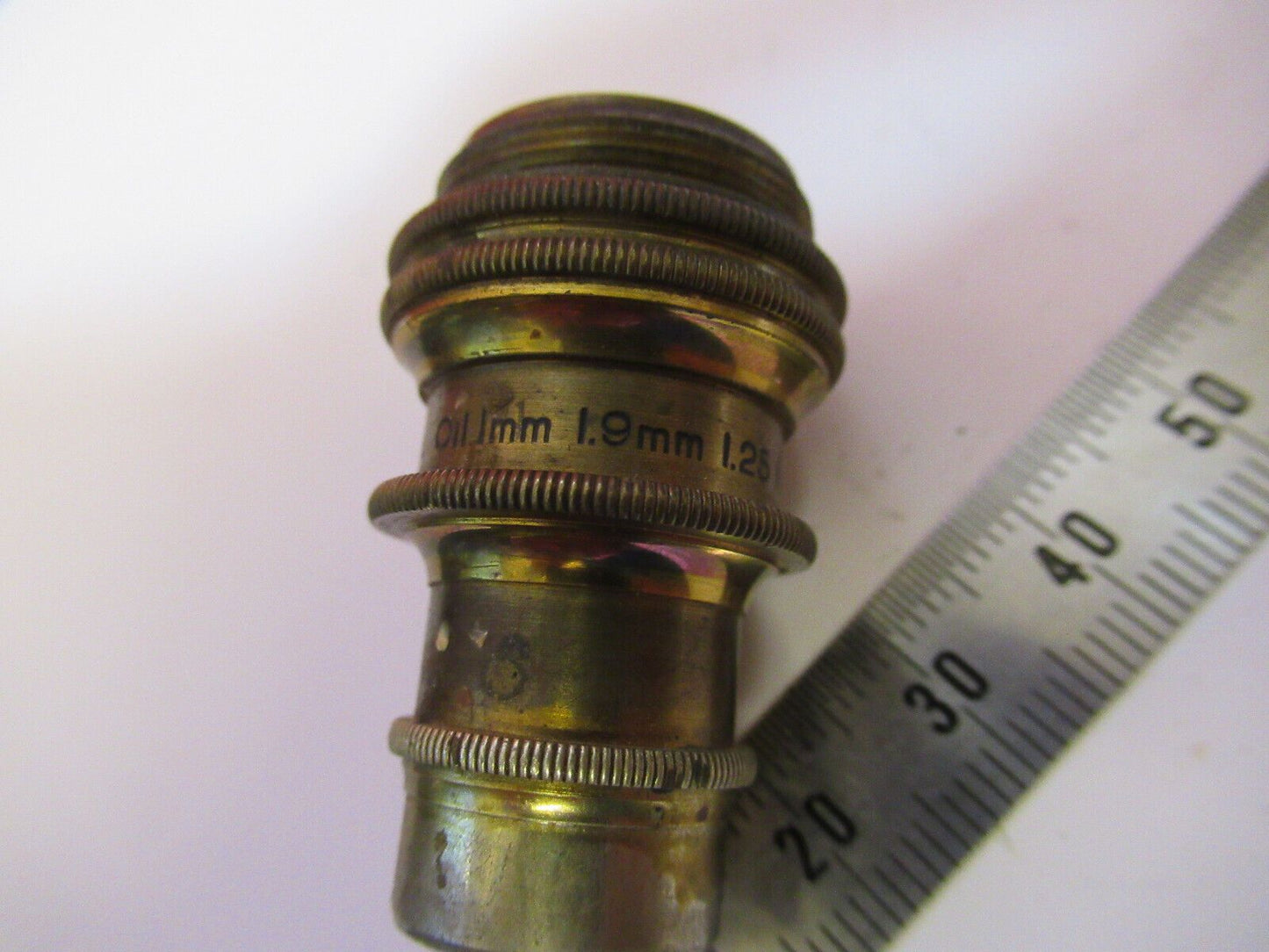 ANTIQUE BRASS BAUSCH LOMB 1.9mm OBJECTIVE MICROSCOPE PART AS PICTURED Y4-A-73