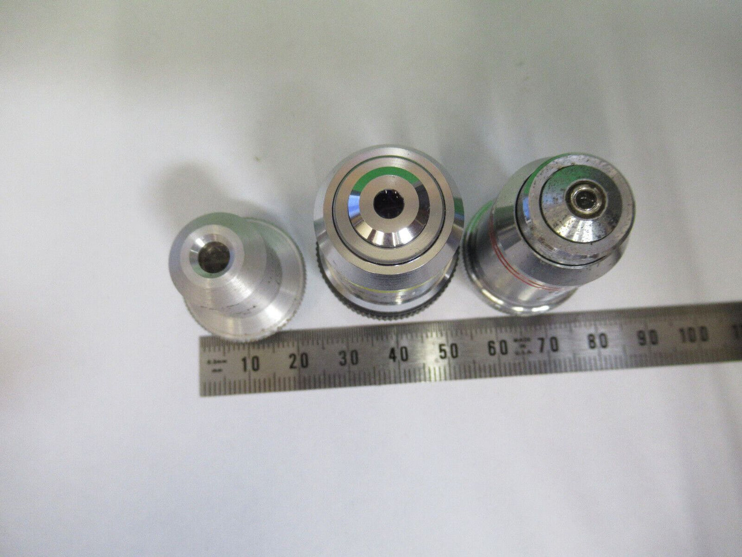 LOT 2 ea OBJECTIVES  GENERIC 3.5X 10X 40X MICROSCOPE PART AS PICTURED &R4-A-53