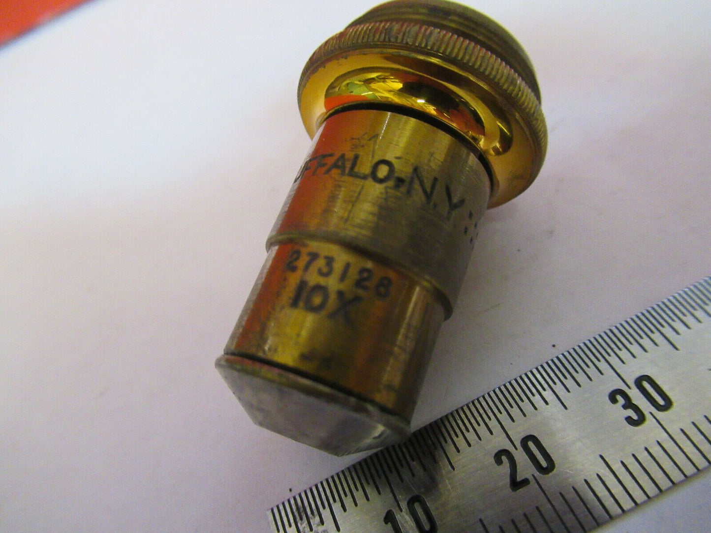 ANTIQUE BRASS SPENCER OBJECTIVE 10X  MICROSCOPE PART AS PICTURED &P8-A-103