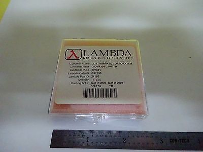 OPTICAL COATED LENS LAMBDA RESEARCH JDS UNIPHASE LASER OPTICS AS IS BIN#K1-92