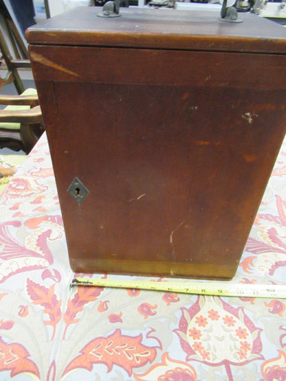 EMPTY WOOD CABINET for ANTIQUE WATSON UK 1890s MICROSCOPE PART AS PICTURED &TA5