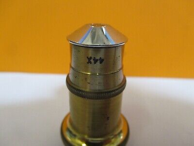 ANTIQUE BRASS SPENCER 44X OBJECTIVE MICROSCOPE OPTICS AS PICTURED &A3-B-78