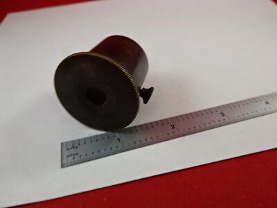 ANTIQUE BRASS MOUNTED LENS MICROSCOPE PART OPTICS #L9-B-24