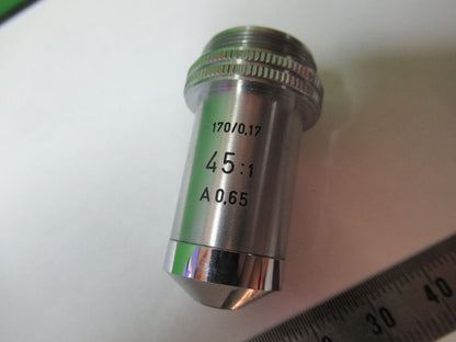 LEITZ WETZLAR OBJECTIVE 45X /170 OPTICS MICROSCOPE  PART AS PICTURED #R7-B-89