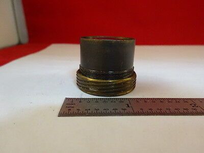 MICROSCOPE PART ANTIQUE OPTICAL BRASS MOUNTED LENS OPTICS AS IS #AO-51