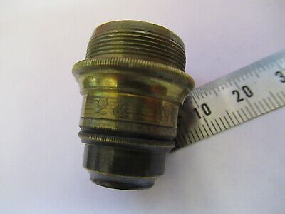 ANTIQUE BRASS JR DANCER OBJECTIVE MICROSCOPE PART LONDON AS PICTURED &87-FT-50