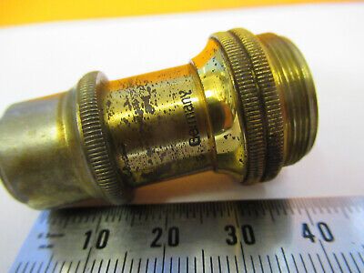 ANTIQUE BRASS LEITZ WEZLAR OBJECTIVE LENS MICROSCOPE PART AS PICTURED &8Y-A-114