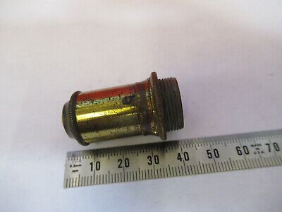 ANTIQUE BRASS LENS OPTICS OBJECTIVE MICROSCOPE PART LONDON AS PICTURED &87-FT-42