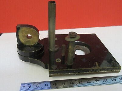 ANTIQUE BRASS BAUSCH LOMB STAGE TABLE MICROSCOPE PART AS PICTURED F6-B-108