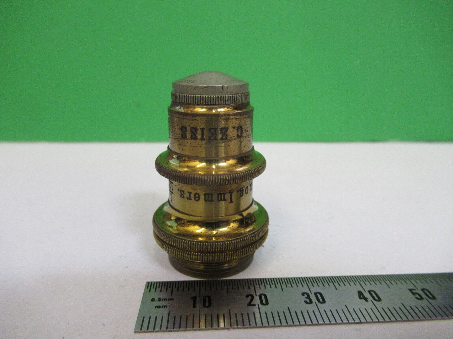 ANTIQUE BRASS CARL ZEISS 1/12 OBJECTIVE MICROSCOPE PART AS PICTURED F3-B-28