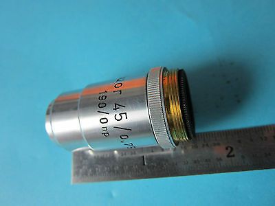 OPTICAL MICROSCOPE PART OBJECTIVE REICHERT AUSTRIA FLUOTAR 45X OPTICS BIN#D2-22