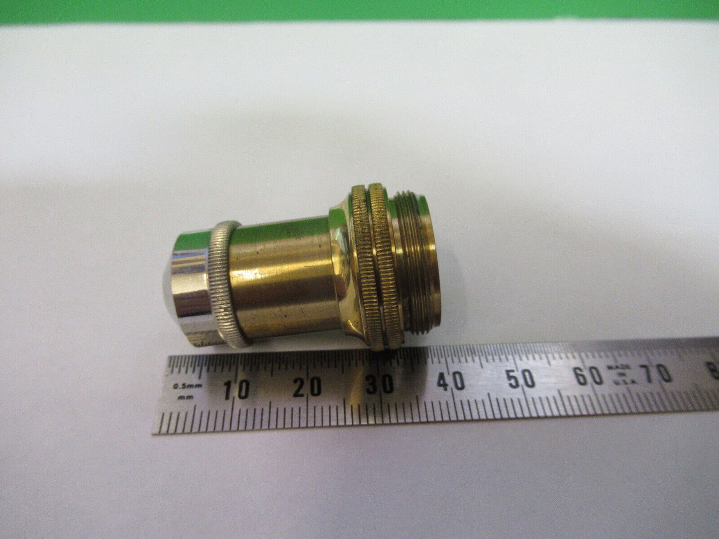 ANTIQUE BRASS ERNST LEITZ  "3" OBJECTIVE MICROSCOPE PART AS PICTURED #R6-A-72