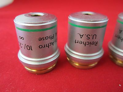 LOT 5 EA REICHERT MICROSCOPE OBJECTIVE PART [just shell , without optics] BIN #4