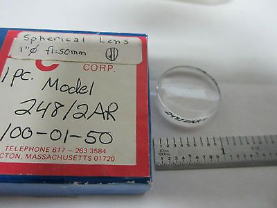 OPTICAL LENS SPHERICAL 25.4 mm DIA FL 50 mm  ARC OPTICS BIN#1