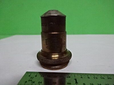 MICROSCOPE PART OBJECTIVE VINTAGE BRASS SPENCER 10X OPTICS AS IS #B2-M-15