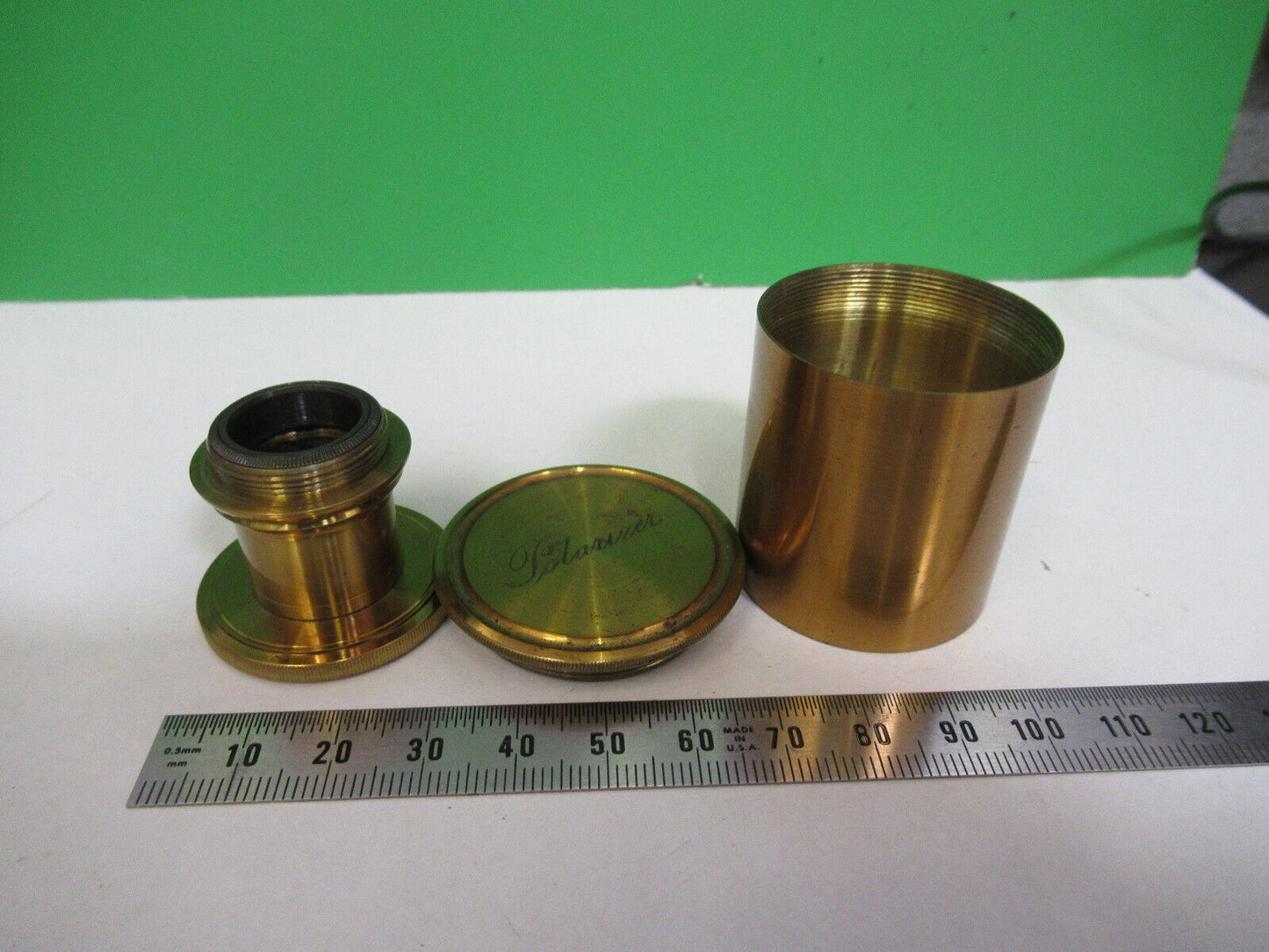 ANTIQUE BRASS UK POLARIZER OPTICS MICROSCOPE PART AS PICTURED &R2-B-27