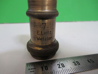 ANTIQUE BRASS ERNST LEITZ  "7"  OBJECTIVE MICROSCOPE AS PICTURED #H3-A-46