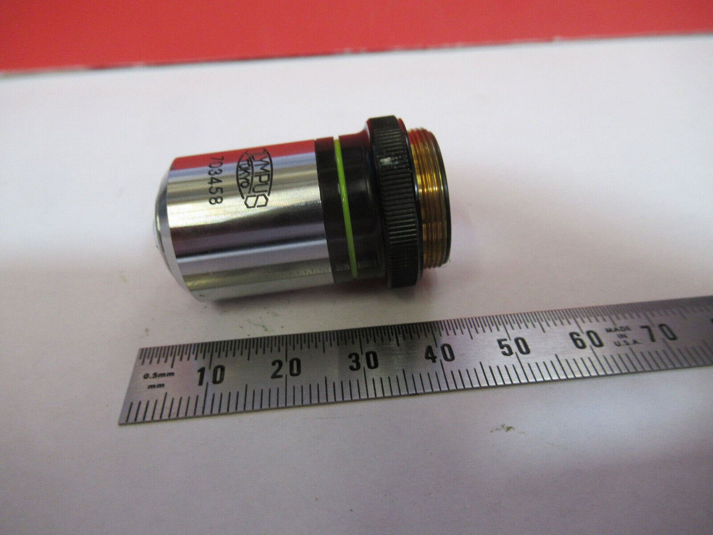 OLYMPUS JAPAN POL OBJECTIVE PO40 MICROSCOPE PART OPTICS AS PICTURED #G4-A-120