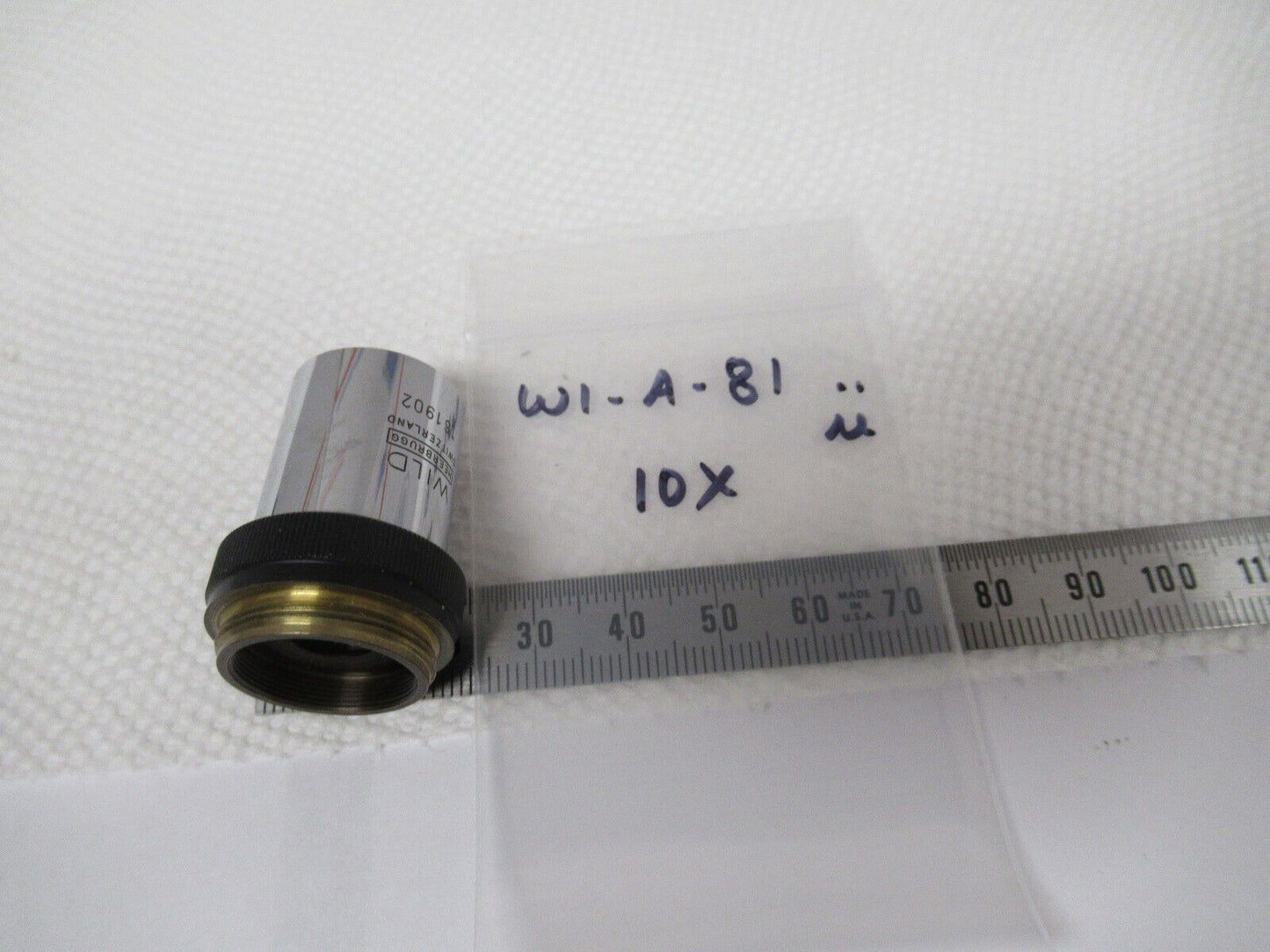 WILD M11 SWISS HEERBRUGG OBJECTIVE 10X LENS MICROSCOPE PART AS PICTURED &W1-A-81