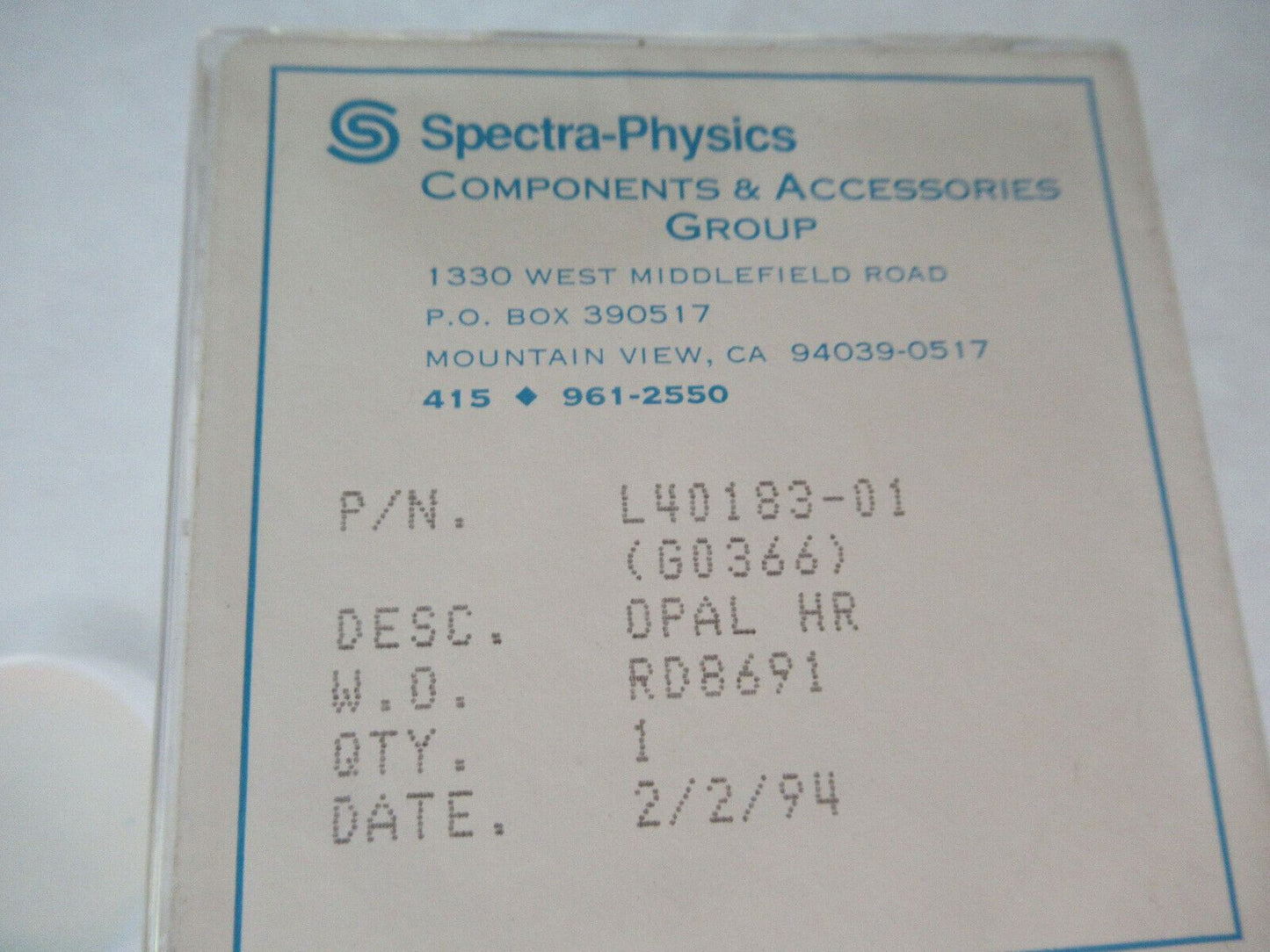 OPTICAL PRO SPECTRA PHYSICS HR L40183-01 DICHROIC OPTICS AS PICTURED &W7-B-07