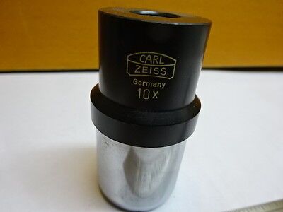 MICROSCOPE PART CARL ZEISS OCULAR EYEPIECE GERMANY 10X OPTICS AS IS #81-26