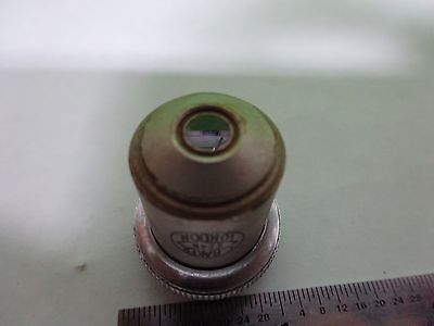 MICROSCOPE PART OBJECTIVE VINTAGE BAKER LONDON 2/3" 10X OPTICS AS IS BIN#H7-A-18