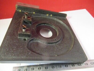 ANTIQUE ERNST LEITZ GERMANY BRASS TABLE STAGE MICROSCOPE PART OPTICS &9-A-82