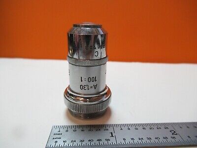 ANTIQUE OBJECTIVE LEITZ 100X /170 OPTICS MICROSCOPE PART AS PICTURED &16-B-75