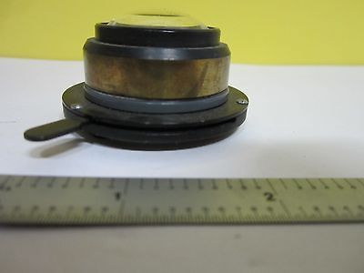 MICROSCOPE PART CONDENSER LENS + IRIS OPTICS AS IS BIN#T9-11