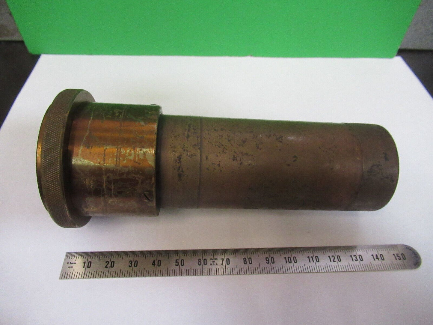 ANTIQUE BRASS TUBUS + LENS UNKNOWN COLLIMATOR SCOPE PART AS PICTURED Z6-A-03